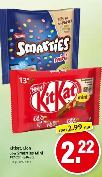 Markant Kitkat, Lion oder Smarties Mini 187-234g Angebot