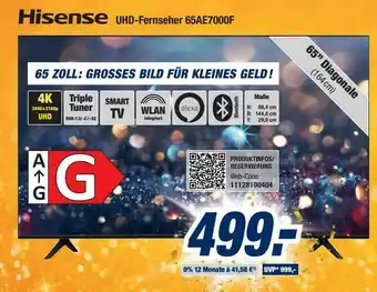 Expert Bening Hisense Uhd-fernseher 65ae7000f Angebot