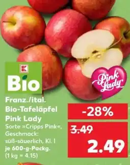 Kaufland Franz./ital. Bio-Tafeläpfel Pink Lady Angebot