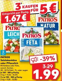 Kaufland PATROS Salzlakenkäse oder Pflanzlich Angebot
