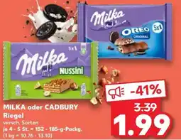 Kaufland MILKA oder CADBURY Riegel Angebot