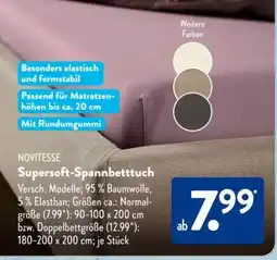 Aldi Süd Novitesse Spannbetttuch Supersoft Angebot