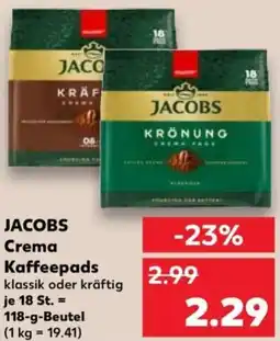Kaufland JACOBS Crema Kaffeepads Angebot