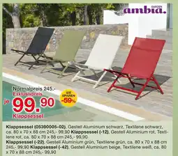Möbelzentrum Pforzheim Ambia garden klappsessel gestell aluminium schwarz Angebot