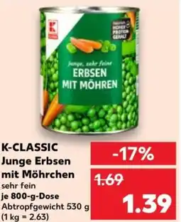 Kaufland K-CLASSIC Junge Erbsen mit Möhrchen Angebot