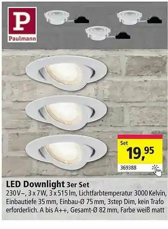 Holz Possling Led Downlight 3er Set Angebot