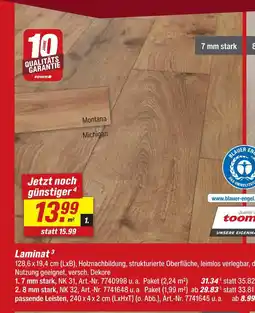 toom Baumarkt Toom laminat 7 mm stark Angebot