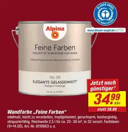 toom Baumarkt Alpina wandfarbe „feine farben“ Angebot