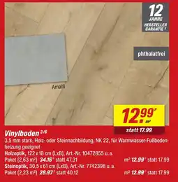 toom Baumarkt Vinylboden holzoptik Angebot