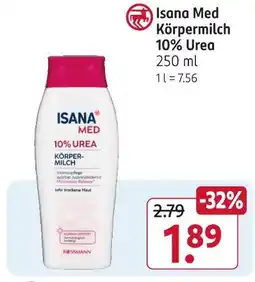 Rossmann Isana med körpermilch 10% urea Angebot