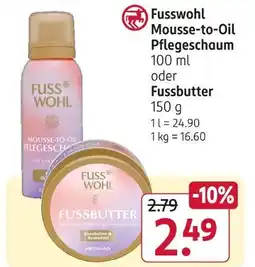 Rossmann Fusswohl mousse-to-oil pflegeschaum Angebot
