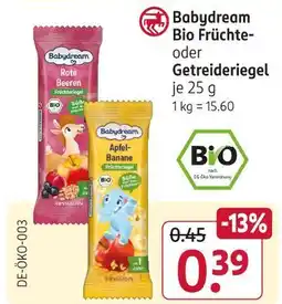 Rossmann Babydream bio früchte- oder getreideriegel Angebot