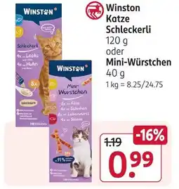 Rossmann Winston katze schleckerli oder mini-würstchen Angebot