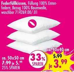 Möbel Boss Federfüllkissen ca. 50x50 cm Angebot