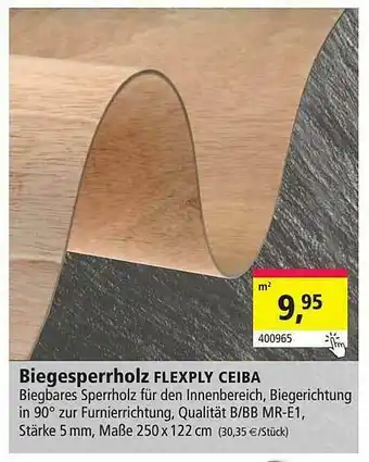 Holz Possling Biegesperrholz Flexply Ceiba Angebot