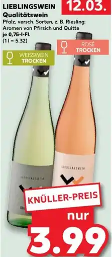 Kaufland LIEBLINGSWEIN Qualitätswein Angebot