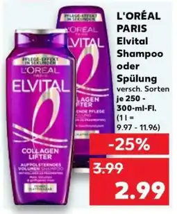 Kaufland L'ORÉAL PARIS Elvital Shampoo oder Spülung Angebot