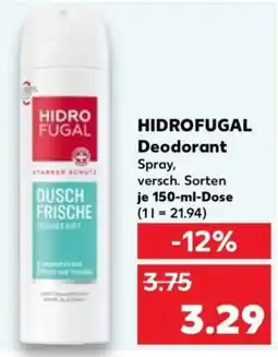 Kaufland HIDROFUGAL Deodorant Spray Angebot