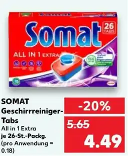 Kaufland SOMAT Geschirrreiniger-Tabs Angebot
