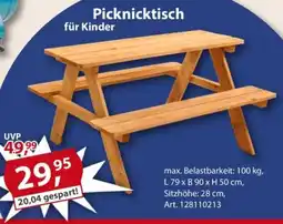 Sonderpreis Baumarkt Picknicktisch für Kinder Angebot