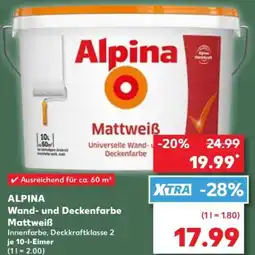 Kaufland ALPINA Wand- und Deckenfarbe Mattweiß Angebot