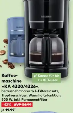 Kaufland SEVERIN Kaffee- maschine KA 4320/4326 Angebot