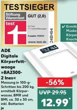 Kaufland ADE Digitale Körperfettwaage BA2300 2 lnes Angebot