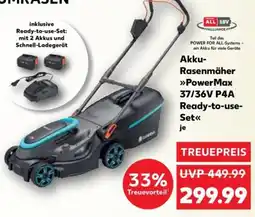 Kaufland Gardena Akku- Rasenmäher PowerMax Ready-to-use- Set Angebot
