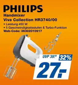 expert Techno Land PHILIPS Handmixer Viva Collection HR3740/00 Angebot