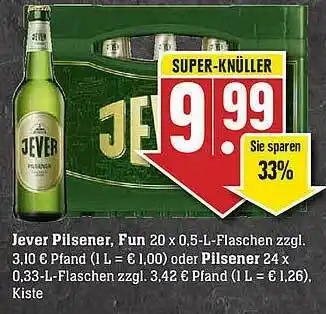 Scheck-in-Center Jever Pilsener, Fun Oder Pilsener Angebot