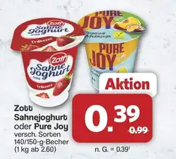 Famila Nord West Zott Sahnejoghurt oder Pure Joy Angebot