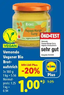 Lidl Vemondo Veganer Bio Brotaufstrich Angebot