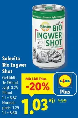 Lidl Solevita Bio Ingwer Shot Angebot