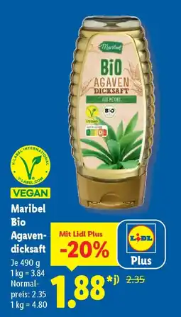 Lidl Maribel Bio Agaven dicksaft Angebot
