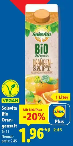 Lidl Solevita Bio Oran gensaft Angebot