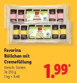 Lidl Favorina Röllchen mit Cremefüllung Angebot
