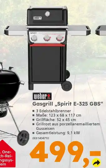 Globus Baumarkt weber Gasgrill „Spirit E-325 GBS" Angebot