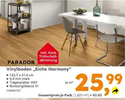 Globus Baumarkt PARADOR Vinylboden „Eiche Harmony" Angebot