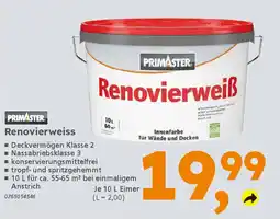 Globus Baumarkt PRIMASTER Renovierweiß Angebot