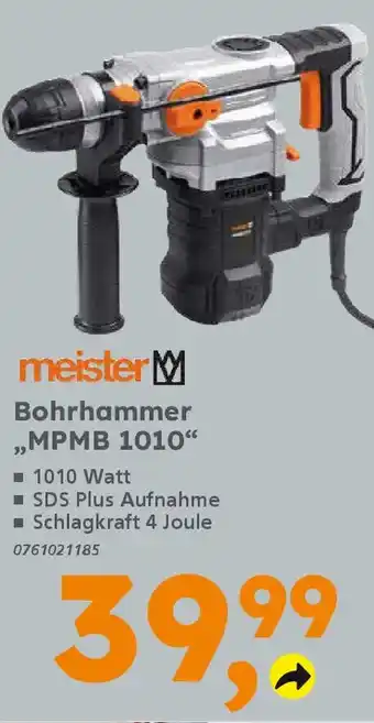 Globus Baumarkt meister Bohrhammer ,,MPMB 1010" Angebot