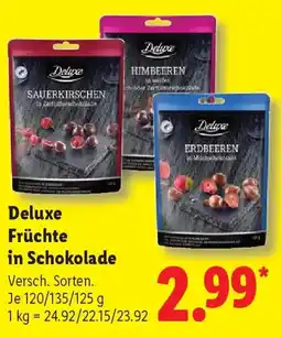 Lidl Deluxe Früchte in Schokolade Angebot