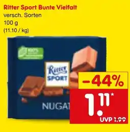 Netto Marken-Discount Ritter Sport Schokolade Bunte Vielfalt Angebot