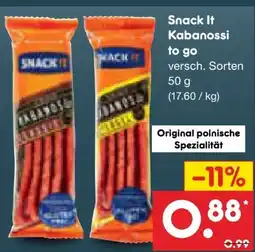 Netto Marken-Discount Snack !t Kabanossi to go Angebot