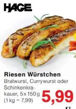 Jawoll HAGE Riesen Würstchen Angebot
