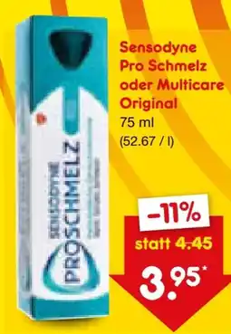 Netto Marken-Discount Sensodyne Pro Schmelz Zahncreme Angebot