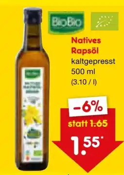 Netto Marken-Discount BioBio Bio-Natives Rapsöl Angebot