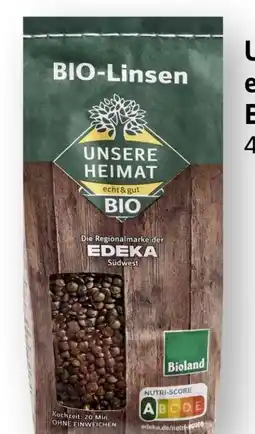 Edeka Unsere Heimat Echt & Gut Bio Grüne Linsen Angebot