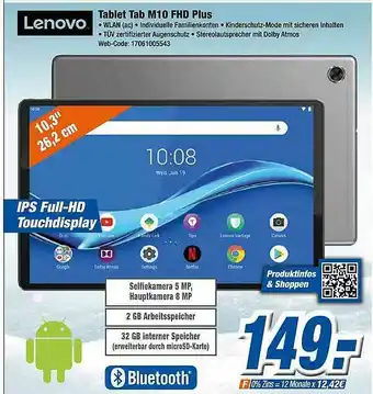 Expert Klein Lenovo Tablet Tab M10 Fhd Plus Angebot