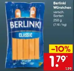 Netto Marken-Discount Berlinki Würstchen Classic Angebot