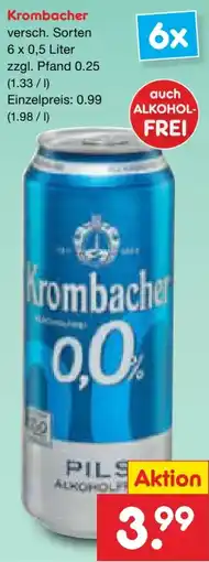 Netto Marken-Discount Krombacher 0,0 % Alkoholfrei Pils Angebot